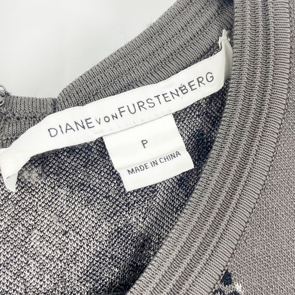 DVF Franca Dress Light Grey Combo Womens Size P 2 Bodycon Sleeveless - Picture 6 of 10